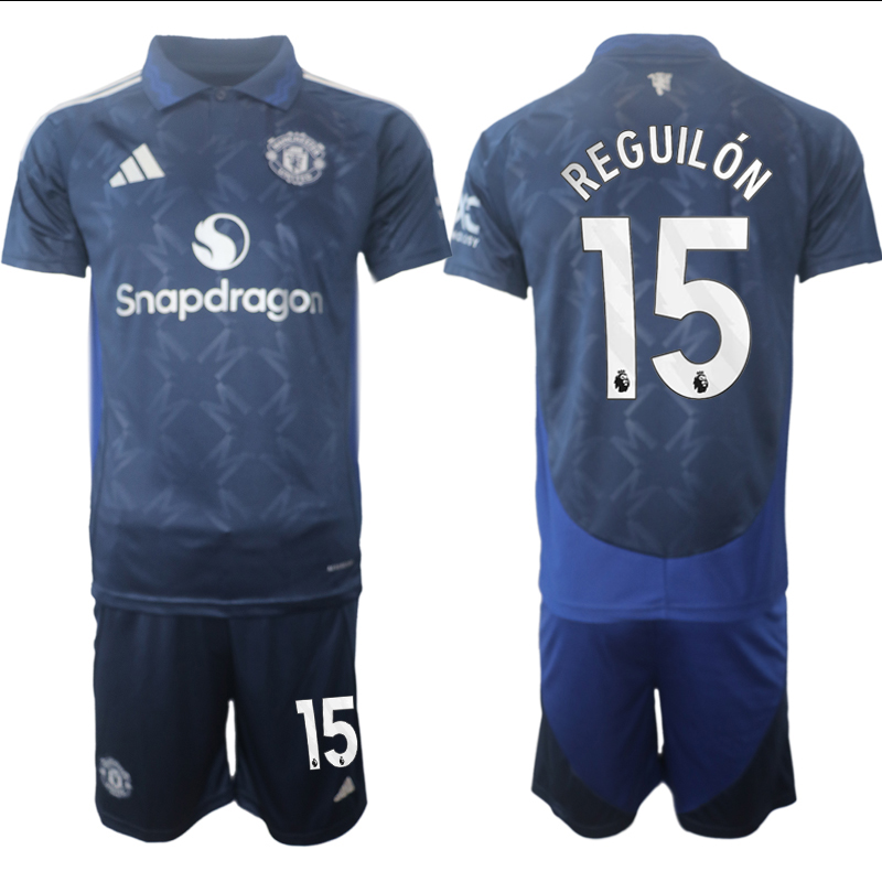 Men 2024-2025 Club Manchester United away blue #15 Soccer Jersey->manchester united jersey->Soccer Club Jersey